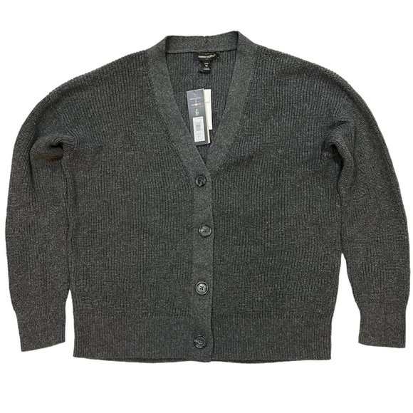 NWT BANANA REPUBLIC Cardigan Sweater MEDIUM PETITE Gray - Picture 1 of 4